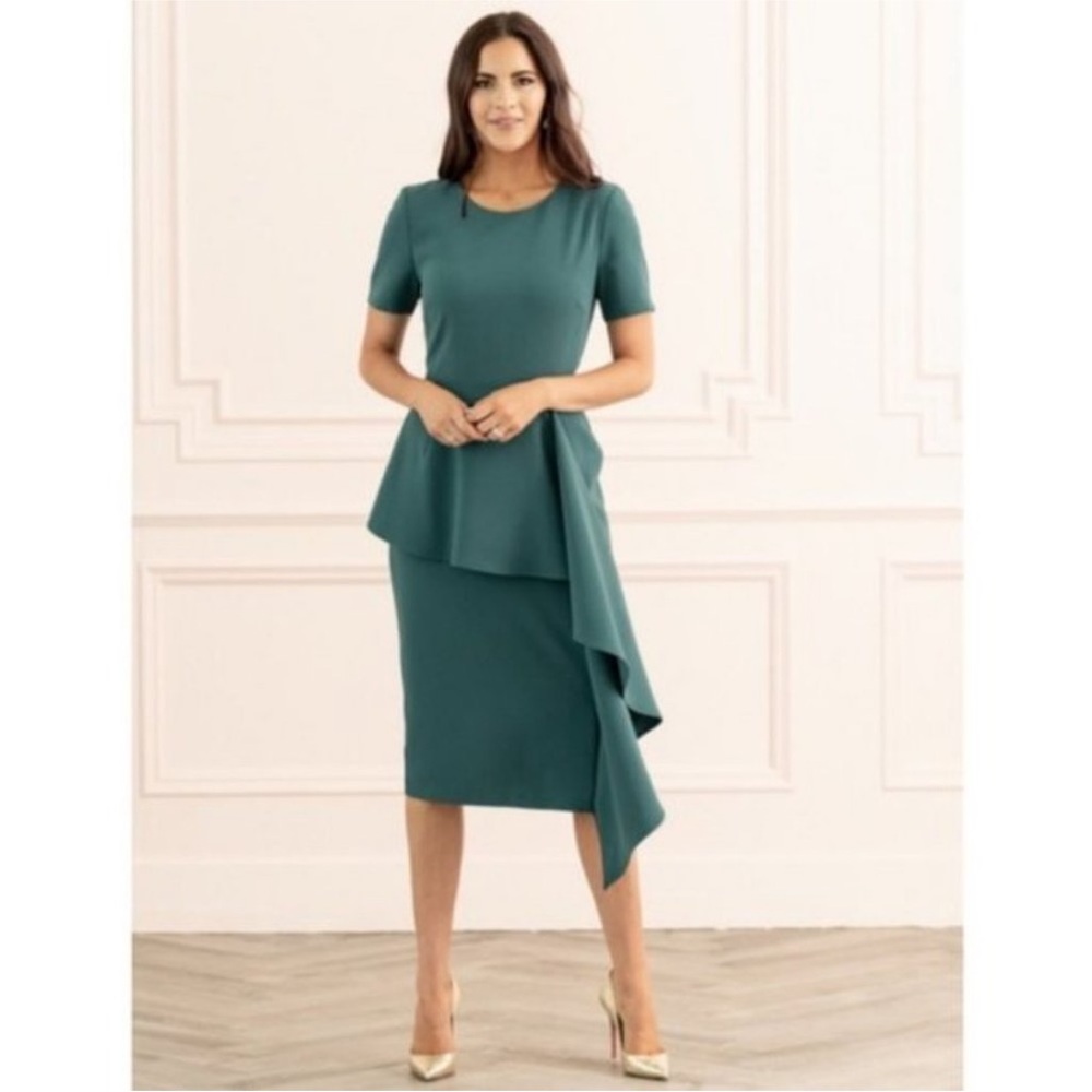 Rachel Parcell Cascade Sheath Midi Dress Size S NEW